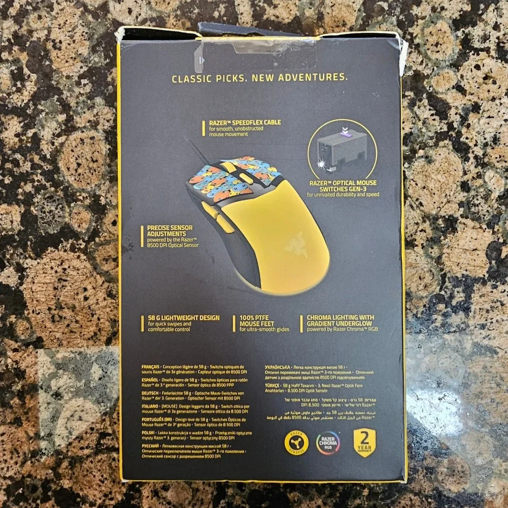 New! Razer Cobra Gaming Mouse Pokemon Kanto Starters Edition Customizable Gen-3
